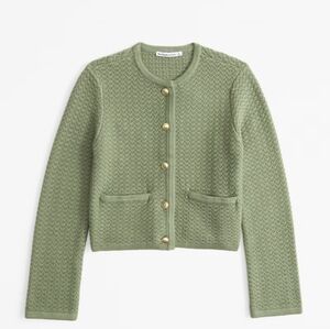 Abercrombie & Fitch Green Cardigan Sweater